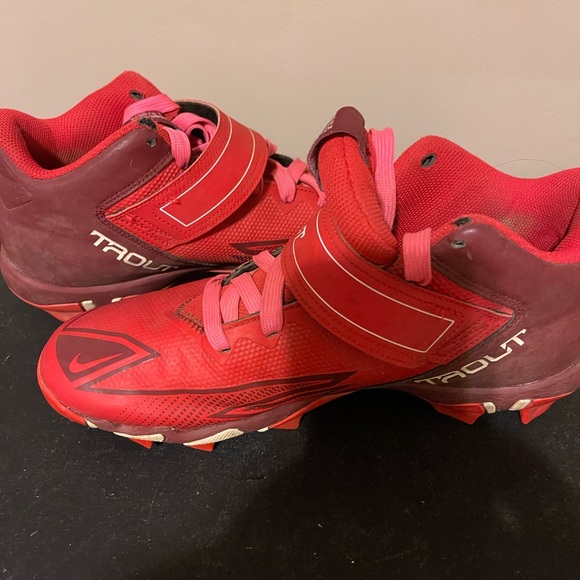 Mike Trout Nike Force Baseball Cleats Shoes Fastflex Sports Performance 9 Red - Picture 5 of 7